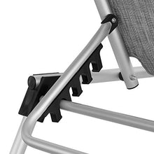 TecTake 800812 Sdraio da Spiaggia, Parasole e Schienale Regolabile, Pieghevole e Trasportabile, Lettino Prendisole, Giardino Relax, Nuovo (Grigio-mélange)