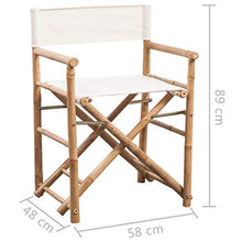 Cikonielf 2 sedie da regista, sedia pieghevole in bambù e tela, per giardino o patio, 58 x 48 x 89 cm