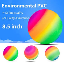 Palla per sport all'aria aperta, palla giocattolo per bambini, palla da gioco arcobaleno da 8,5 pollici per bambini Kickball rimbalzante in PVC morbido per parco nel cortile e divertimento all'aperto