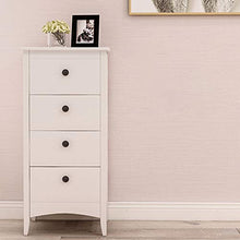 JGONas Cassettiera bianca con 4 guide per cassetti, moderna, elegante e facile da usare, per armadi, soggiorno, camera dei bambini, corridoio, bianco