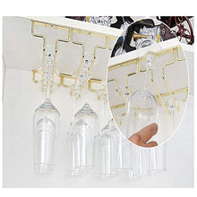 FYLHX Acciaio Inossidabile Vino Cremagliera di Vetro sotto Cabinet Stemware Appeso Portabicchieri da Vino Sala da Pranzo Cucina Cremagliera del Vino (Dorato)