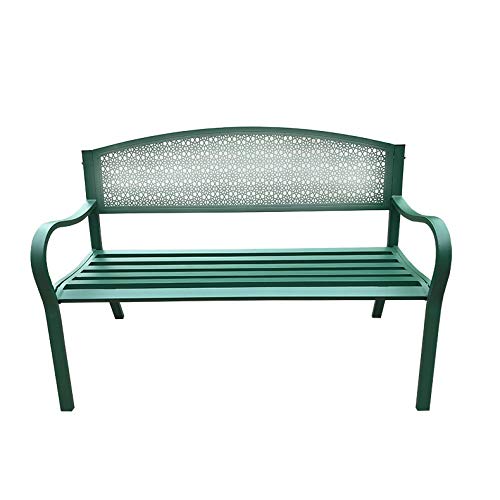 outdoor product Panchina da terrazza Domestica, panchina da Parco, Panca in Metallo nella Zona Lounge Cortile con braccioli e Schienale, può ospitare 2-3 Persone, Facile da Montare