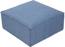 CLP Pouf Cuscino da Terra Nantes in Velluto O Stoffa I Puff Poggiapiedi Design Rettangolare con Piedini I Altezza 30 CM, Colore:Blu, Materiale:Stoffa