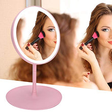 Specchio cosmetico regolabile, specchio per trucco da tavolo con ricarica USB con luce a LED e base di archiviazione per il viaggio in bagno da tavolo