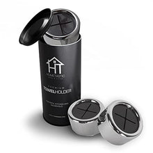 4 portasciugamani Premium in un set per bagno, cucina e casa in acciaio inossidabile - portasciugamani - gancio per asciugamani - rotondo - cromato - autoadesivo senza perforazione