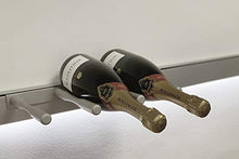ALUCABINA Arredo Orizzontale con Due Porta Bottiglie da Champagne e Due Porta Bicchieri e Calici, Due Barre Porta Utensili L.100cm. Prodotto Artigianale Made in Italy in Alluminio di Alta QUALITA'.
