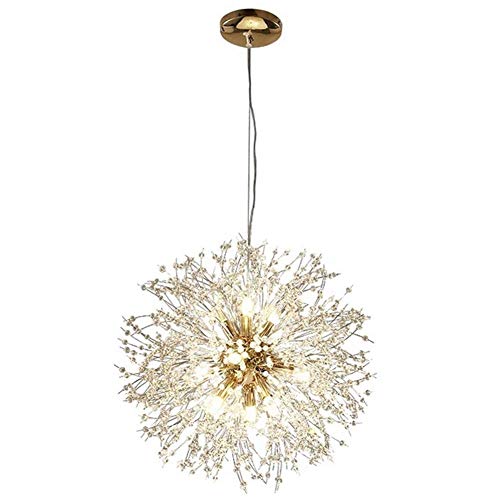 Lampadario super bello Lampada a sospensione Isola della cucina Sala da pranzo Loft Fuochi d'artificio Luce a sospensione Lampada moderna a LED in cristallo di tarassaco