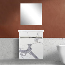 STARBATH PLUS - Mobile da Bagno sospeso in MDF con lavabo in Resina e Specchio - Lavabo sospeso - Mobile da Bagno con lavabo - 40 x 22 cm