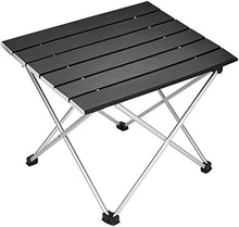 Tavolo da campeggio portatile, tavolo da picnic in alluminio, pieghevole e ultraleggero, per pic-nic, biscotti, campeggio, spiaggia, festival, campeggio all'aperto, picnic, barbecue (nero)