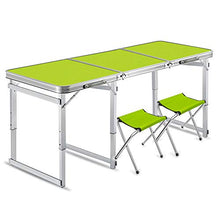 WNN-URG Outdoor Tavolo e sedie Folding Set 2 Portable di Campeggio di Picnic Tabella Buffet Mercato Wedding Garden Party Auto al Coperto URG (Color : Green)