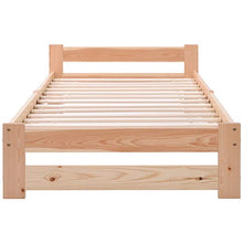 belupai Letto in legno massiccio con testiera e rete a doghe, naturale (200 x 90 cm)