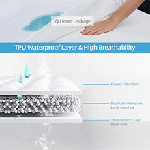 Lvelfe Coprimaterasso impermeabile, 160 x 200 cm, 100% cotone biologico, impermeabile, antiacaro, traspirante, protezione impermeabile