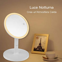 Ckeyin Specchio Per Il Trucco Luminoso, Specchio Ingranditore Ricaricabile 1X / 7X e 42 Luci a Led,Specchio Per Illuminazione Da Viaggio,Specchio Per Il Trucco Da Tavolo Portatile,3 Colori Dimmerabili