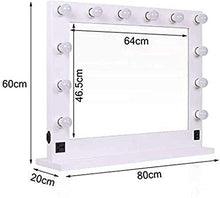 WQERLC Specchio a Parete, Specchio Cosmetico Dimmer con Specchio da Trucco e Trucco Vintage a Led con e Spina per Toeletta, Specchi da Bagno a Parete