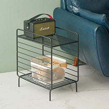 Jcnfa-Tavoli Tavolino in Metallo, sofà Grid Table, Comodino, 2 Colori (Color : Black, Size : 11.81 * 17.71 * 20.86in)