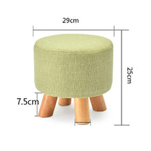 lovehouse Piazza Pouffe Footsgabello,Imbottita Poggiapiedi Pouf Biancheria Imbottito Cuscino Posto A Sedere,Soggiorno Camera Giardino Sgabello Sedia con 4 Legno Gambe Marrone 29x29x25cm