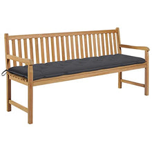 vidaXL Panca da Giardino con Cuscino Antracite 175 cm Legno di Teak