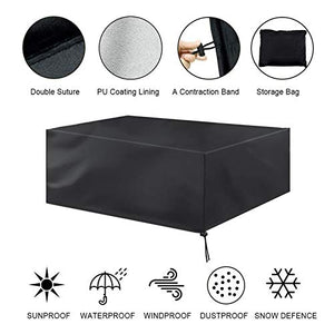 Take Fan - Copertura impermeabile per mobili da esterni, in tessuto Oxford, per tavolo e sedie da giardino, colore: nero classico