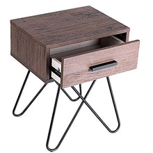 FEANG Comodino Comodino Semplice con Acciaio Leg Locker Moderna Multiuso Tavolino 16x12x19.5 inch Tavolino Laterale