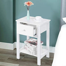 Comodino Camera da Letto Moderno, Tavolino Comodino con Cassetti e Ripiano, Tavolino da Divano Bianco, Tavolino da Divano Bianco per Soggiorno, Camera da Letto, 40,2 x 30,2 x 60,5 cm
