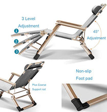 AI LI WEI SHUAIIJUAN Sedia per Il Tempo Libero Domestico Folding gravità Zero Beach Sedie Sdraio reclinabili for Outdoor Patio Giardino Campeggio 200KG capacità - Grey