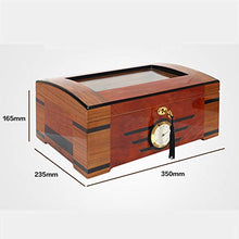 DZSF Cedar Cigar Humidor con umidificatore e igrometro, Grande capacità di Legno Solido Cigar Humidor Serratura incorporata Cigar Box di stoccaggio con Glasstop