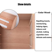 JIASHU Humidor Cedro Realizzato a Mano, Sistema di umidificazione Sigaro con Coperchio in Vetro, con igrometro Digitale e cassetto Accessori, Alta capacità, per papà, Marito, Fidanzato