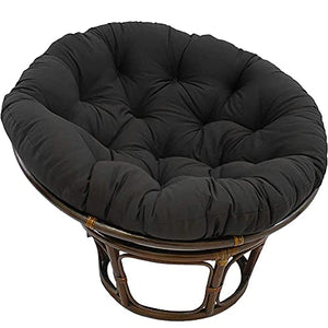 Yxxc Cuscino per Sedia papasan, Impermeabile, Confortevole, Rotondo, Appeso all'uovo, Amaca, Imbottitura per Sedia, Cuscini per sedili con Lacci, per Esterno, Patio, Giardino, Nero, D130cm