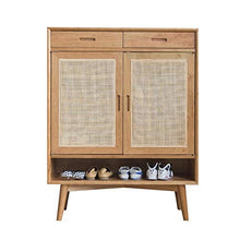 LULUVicky in Piedi Bagagli Petto Legno di Servizio di archiviazione Mobile con Ante a Buffet Credenza Ingresso Console Cassetto Bassa Credenza (Color : Wood, Size : 90x35x115cm)
