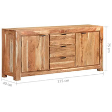 vidaXL Credenza 175x40x75 cm in Legno Massello di Acacia
