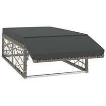 vidaXL Set Divani da Giardino 2 pz con Cuscini Foderati Lavabili Modulare Leggero Elegante Sofa con Poggiapiedi Arredi da Esterno in Polyrattan Grigio