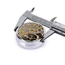 Bellissimo contenitore rotondo per pillole con stampa leopardata a 3 scomparti, in metallo, per medicina e vitamine, per viaggi all'aperto