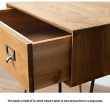 Oupai Tavolini Comodino, Legno Solido Camera Comodino Retro Fianco del Mobile Storage Box Laterale Tabella 1 Cassetto Robusto e Durevole 17 × 17 × 22 Pollici per Soggiorno Camera da Letto