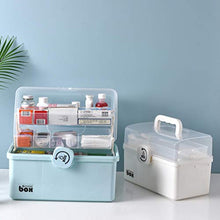 Contenitore per medicina di pronto soccorso, contenitore per pillole di droga, contenitore portatile per medicine, contenitore (blu, 34 x 19 x 21 cm)