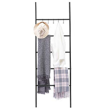 HOOBRO Scala Portasciugamani, Appendiabiti, Portasciugamano Bagno, Scala Decorativa, con 5 movibili Ganci, 58 x 177cm, Stabile, Salvaspazio, Metallo, Facile da Montare, Nero EBK62CJ01