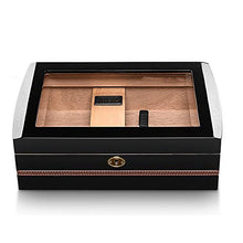 Minmin Cassa di sigaretta Cigar Box Desktop Cigar Humidor Cedar Wood con il termometro Sigaro Black Box, 330x230x100mm accessori del sigaro (Size : 330x230x100mm)