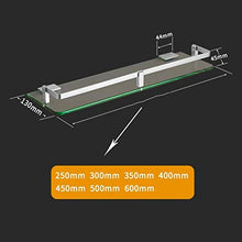 XZhstes - Scaffale da parete in vetro temperato da 7 mm, con barra in alluminio, per vasca da bagno, doccia, organizer per organizer (dimensioni: 60 cm x 50 cm)