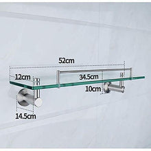 GDFEH Scaffale per Il Bagno in Acciaio Inox Scaffale a Parete a Muro Testamento in Vetro temperato Tavolo da Bagno Posaggio da Bagno in Vetro, 52 * 12 * 10 cm (Dimensione: 52 * 12 * 10 cm)