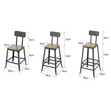 CSQ-Confortevole Piazza Sgabello, Sedia Retro Ferro battuto Bar Stool Restaurant Cafe Sgabello Alto Pranzo Solido Superficie di Legno posti a Sedere Mobili Decorativi (Size : 75CM)