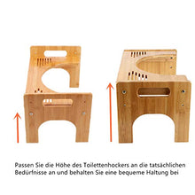 Sgabello per WC, in bambù, regolabile in altezza, contro emorroidi, ostruzioni, flatulenza (persone anziane, bambini, gravidanza), 45,5 cm x 28 cm x 24,5 cm