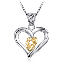 Baoxiaohed Collana in Argento Sterling, Collana Cuore in Stile Moda Argento Sterling 925, Adatta per La Festa della Mamma, Regali di Anniversario E Regali di Compleanno