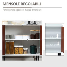 homcom Mobile Credenza Vintage Classica in Legno Madia Bassa per Cucina Moderna Sala da Pranzo, Marrone, 147.2x40.5x76.2cm