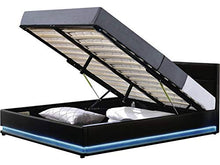 Habitat et Jardin Letto LED con Contenitore Anastasia - 140 x 190 cm - Nero