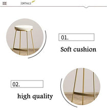 LLT Pratico Sgabello moderno bar sgabello da cucina Bar colazione pranzo struttura della sedia al banco Gold metallo sicurezza morbida cuscino del sedile Carico 130 Kg,bianca,65CM