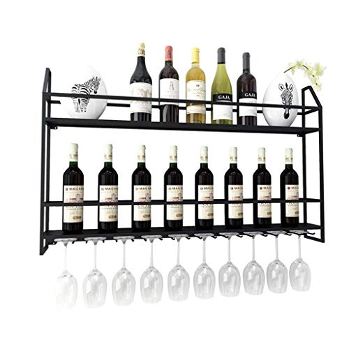Portabottiglie Bar Decorazioni per la casa Porta Bottiglie Vino Parete, retrò Europeo Scaffale per Vino, per Bar Cucina Decorazione Parete Ristorante, Nero Organizzatore