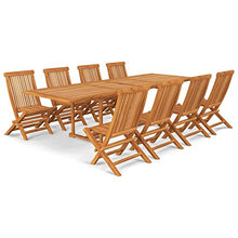Festnight 9 pz Set da Pranzo, Tavolo Pieghevole con Sedie, avolo da Giardino con Sedie in Legno Set da Pranzo da Giardino in Legno Massello di Teak