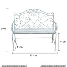 Panchina da giardino Panchine per il tempo libero da esterno, Panchine da terrazza in ghisa resistente alle intemperie e antiruggine, Panchina pieghevole a 2 posti con schienale e braccioli, Panchina