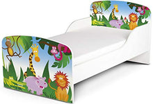 leomark Letto per Bambini in Legno - Animals - Lettino con Materasso, Attrezzatura Stanza per Bambino, Spazio per Dormire 140x70 cm