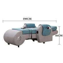 HYYQG Divano per Massaggi, Salotto Lazy Couch Poltrona con Schienale Alto Altoparlante Bluetooth MP3 Massaggio A Vibrazione Cuscino da Giardino per Esterni Sedile per Stadio Portatile, Blue