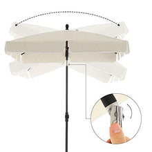 SONGMICS Ombrellone da Balcone Rettangolare 1,8 x 1,25 m, Protezione UPF 50+, Parasole Inclinabile, Telo Rivestito in PA, Borsa da Trasporto, Giardino Terrazzo, Base Non Inclusa, Beige GPU180M01
